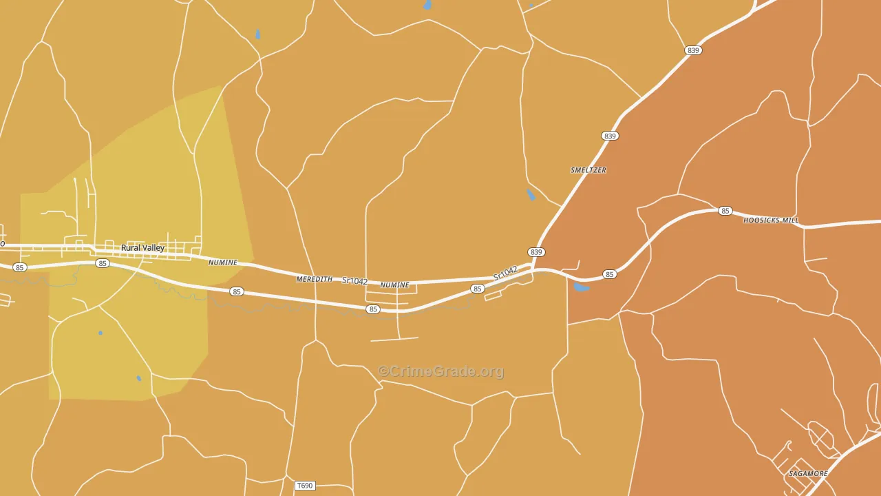 Nu Mine, PA Map of Robbery Rates
