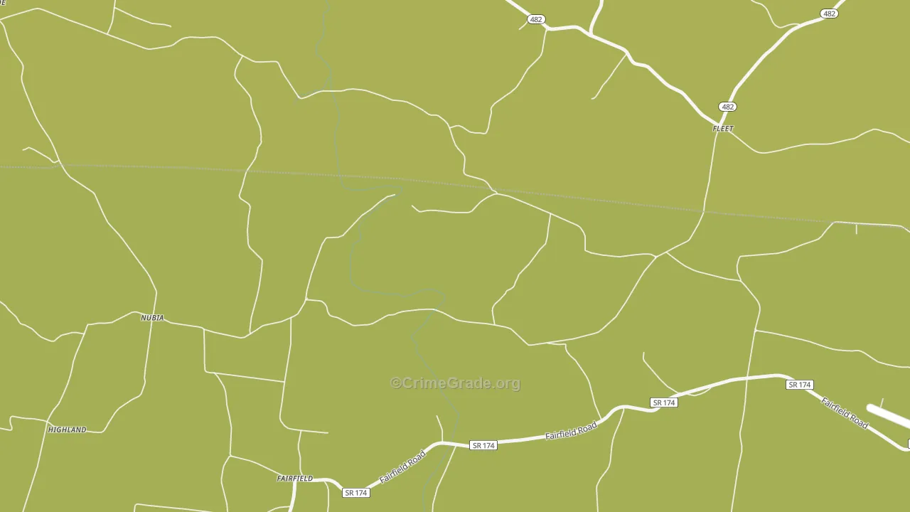 Nubia, TN Map of Robbery Rates