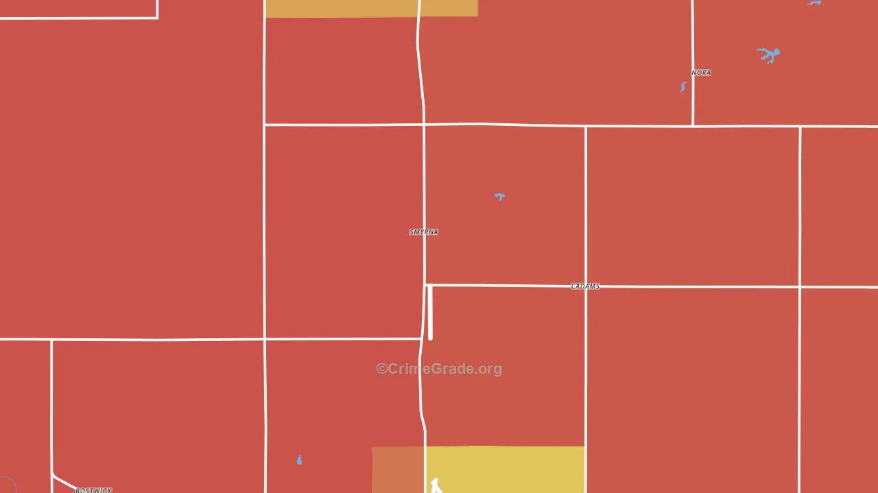 Nuckolls County, NE Map of Robbery Rates