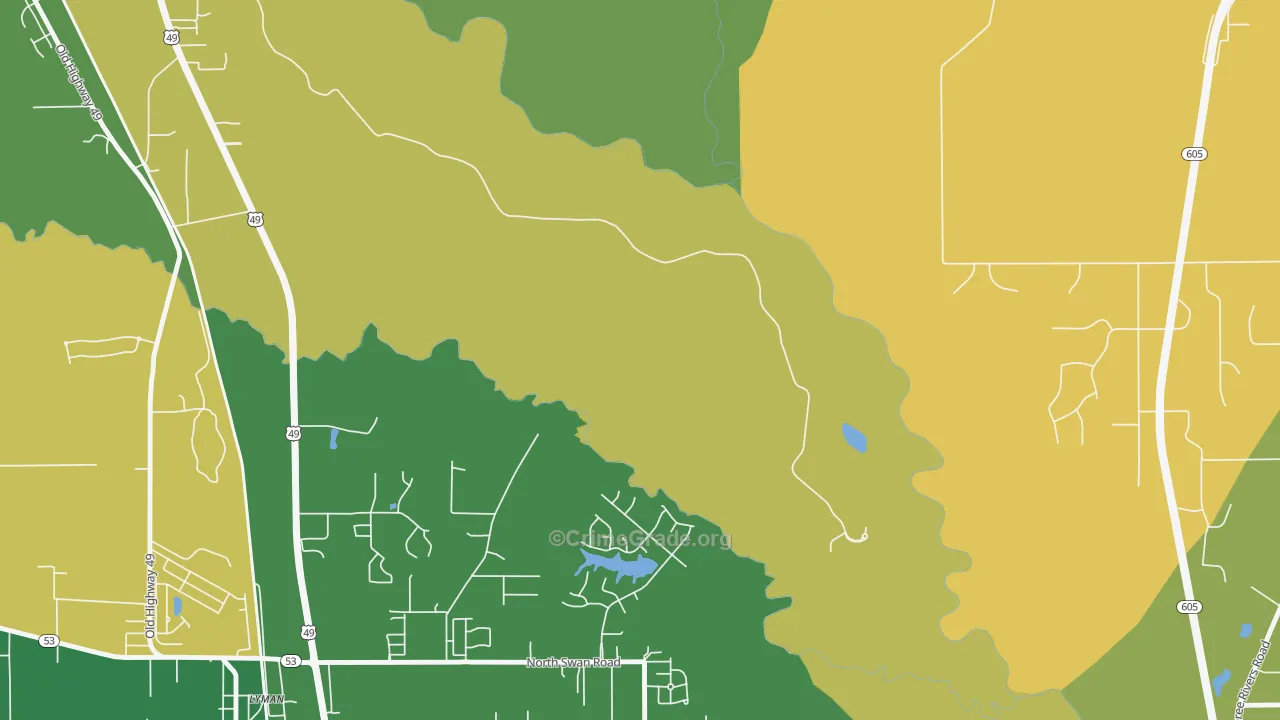 Nugent, MS Map of Robbery Rates