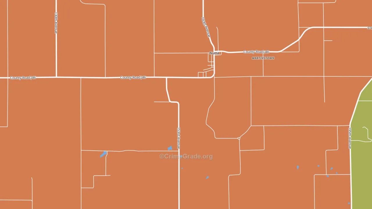 Numa, IA Map of Robbery Rates