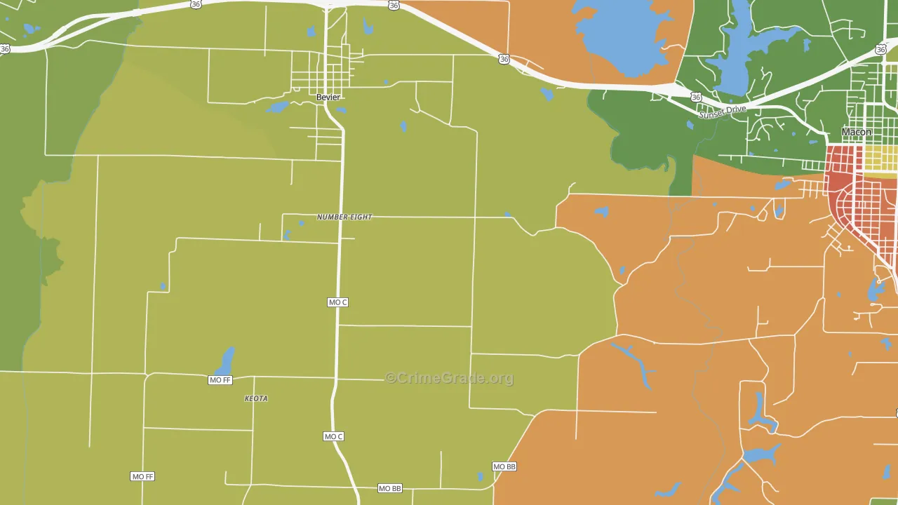 Number Eight, MO Map of Robbery Rates