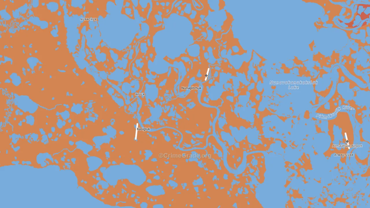 Nunapitchuk, AK Map of Robbery Rates