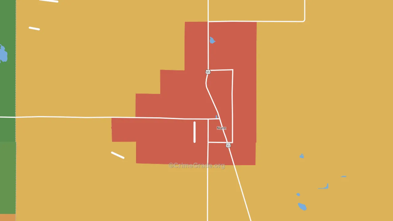 Nunn, CO Map of Robbery Rates
