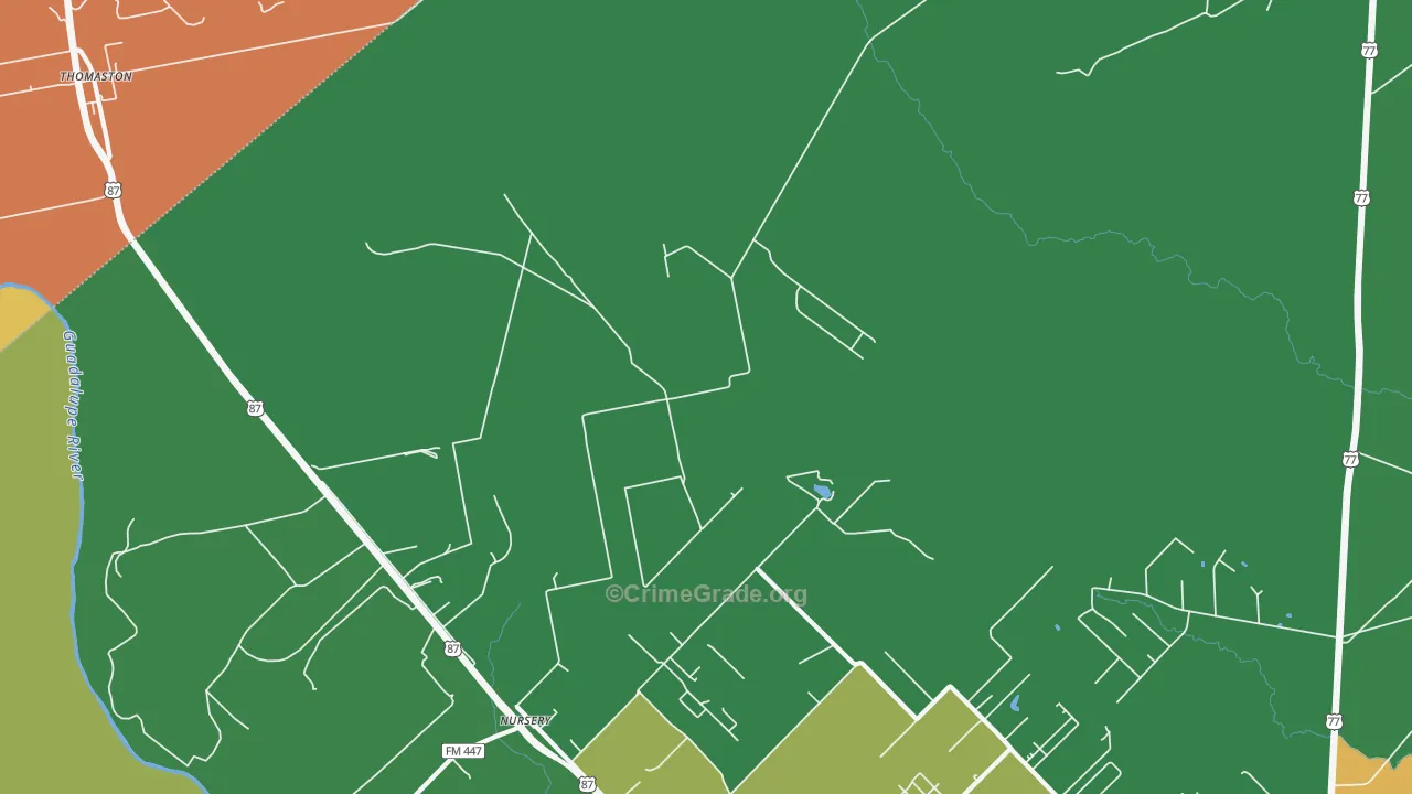 Nursery, TX Map of Robbery Rates