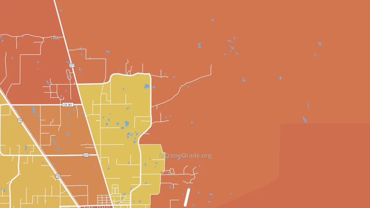 Nutall Rise, FL Map of Robbery Rates