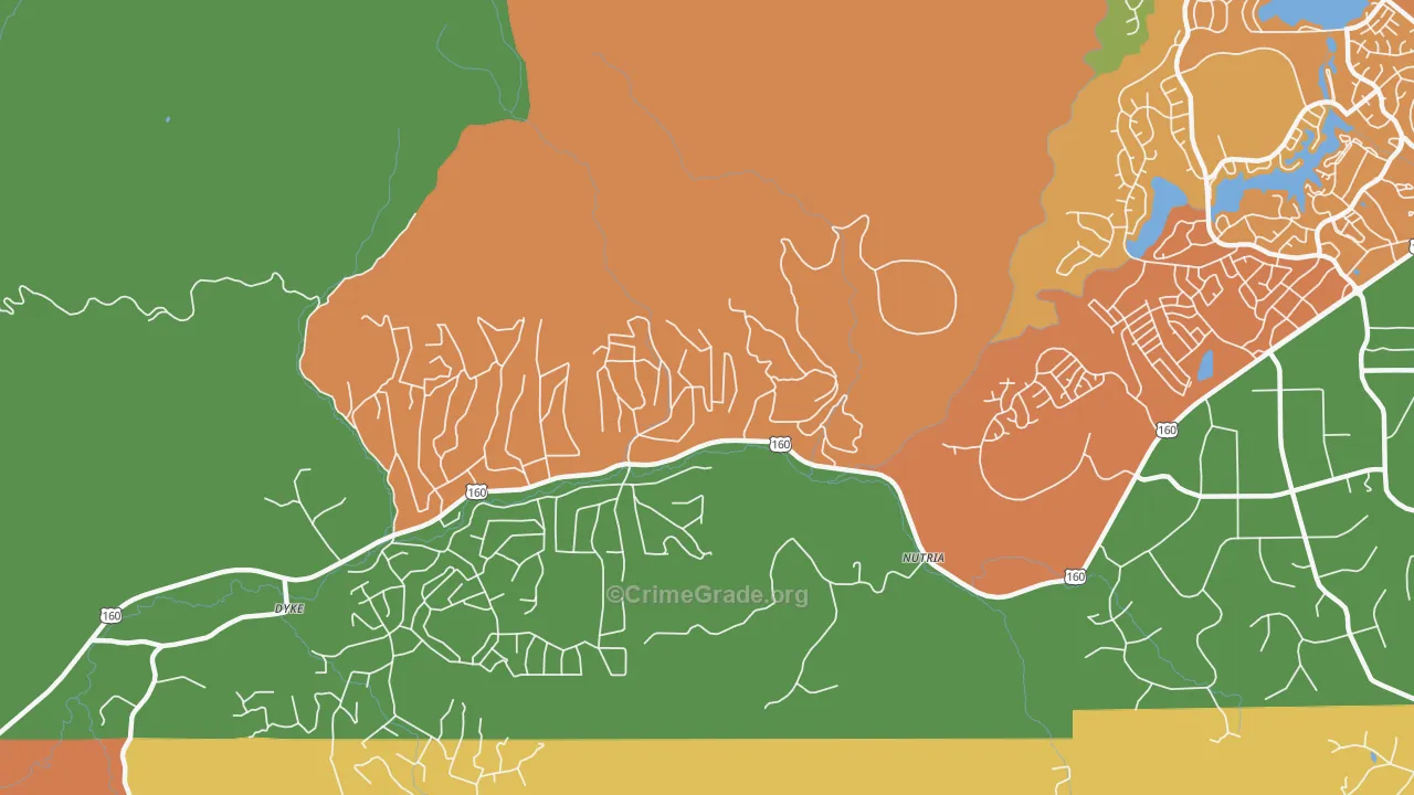 Nutria, CO Map of Robbery Rates