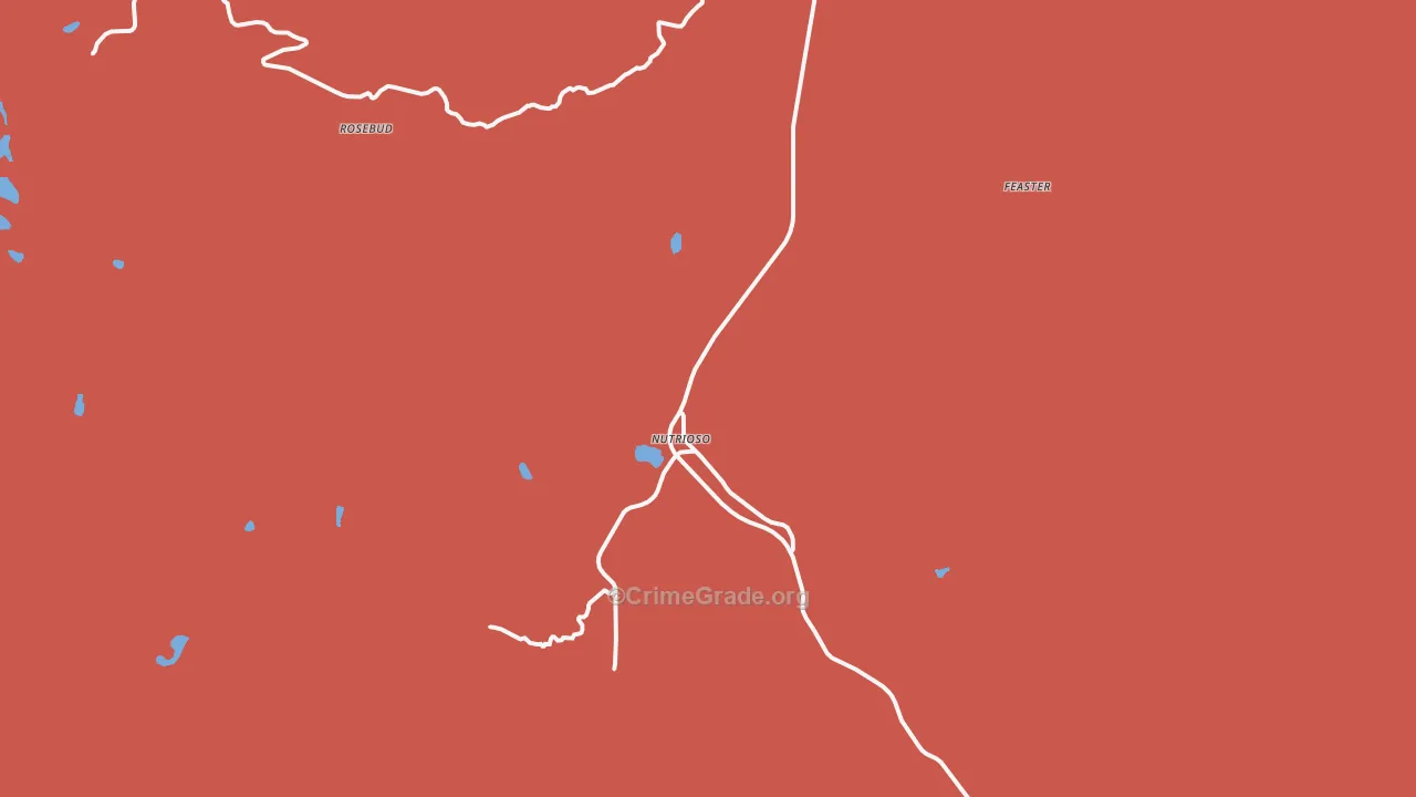 Nutrioso, AZ Map of Robbery Rates