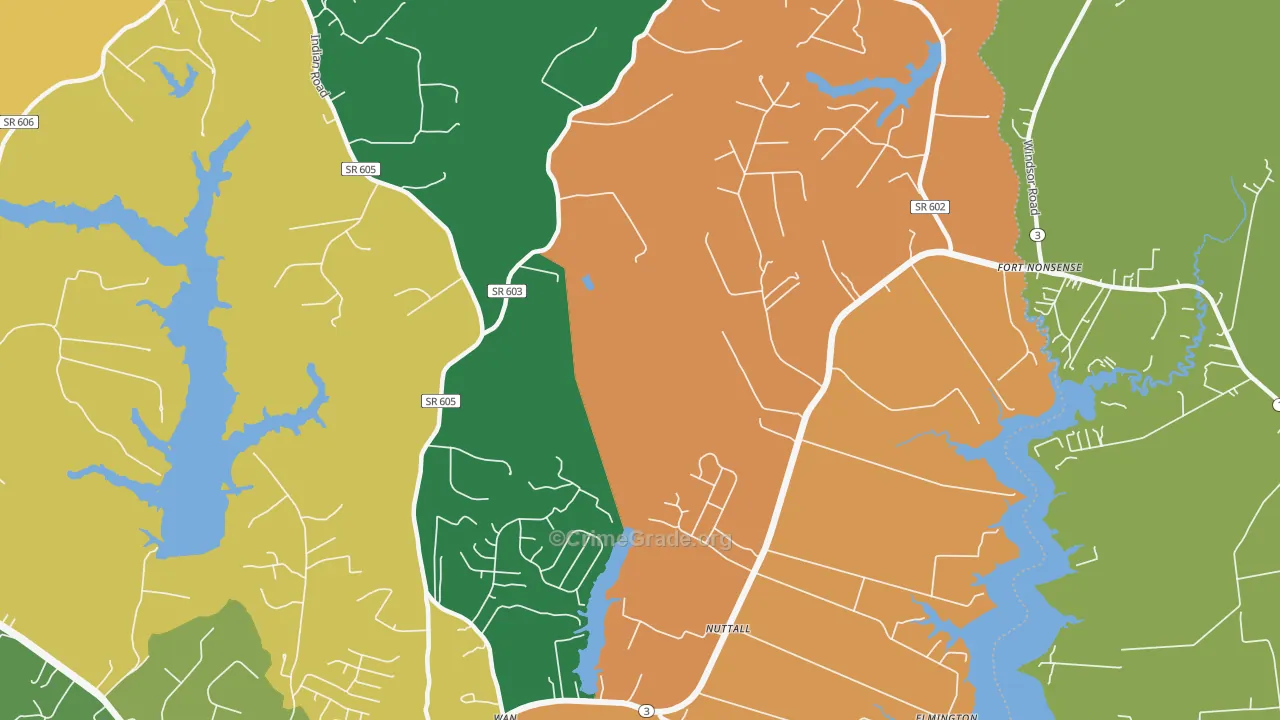 Nuttall, VA Map of Robbery Rates