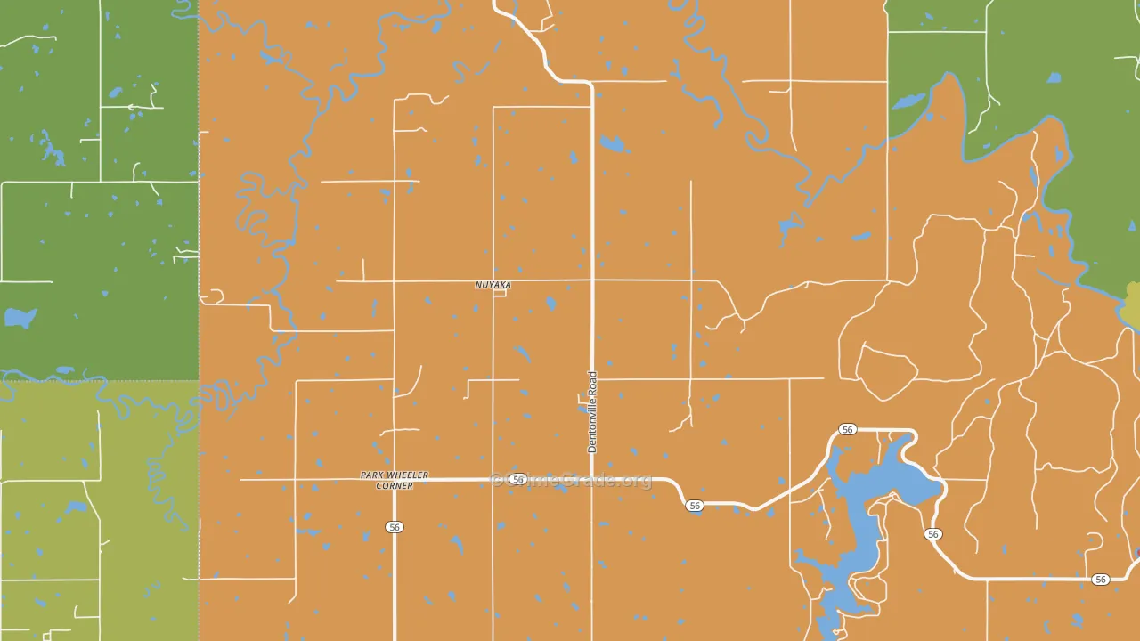 Nuyaka, OK Map of Robbery Rates