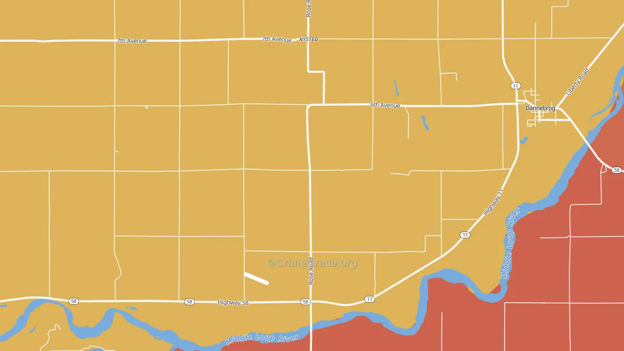 Nysted, NE Map of Robbery Rates