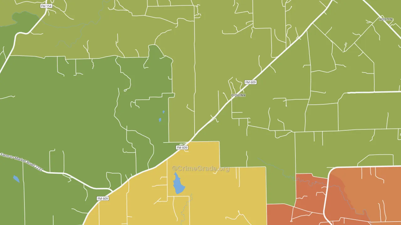 O'Quinn, TX Map of Robbery Rates
