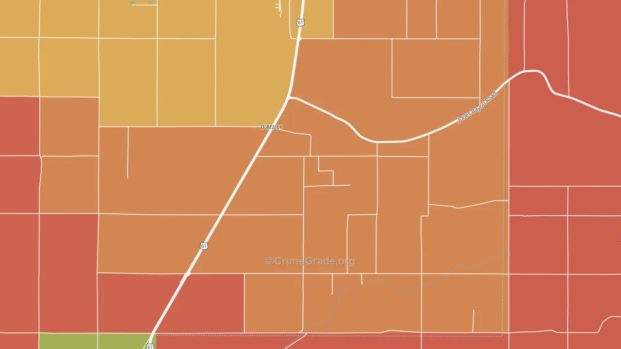 O'reilly, MS Map of Robbery Rates