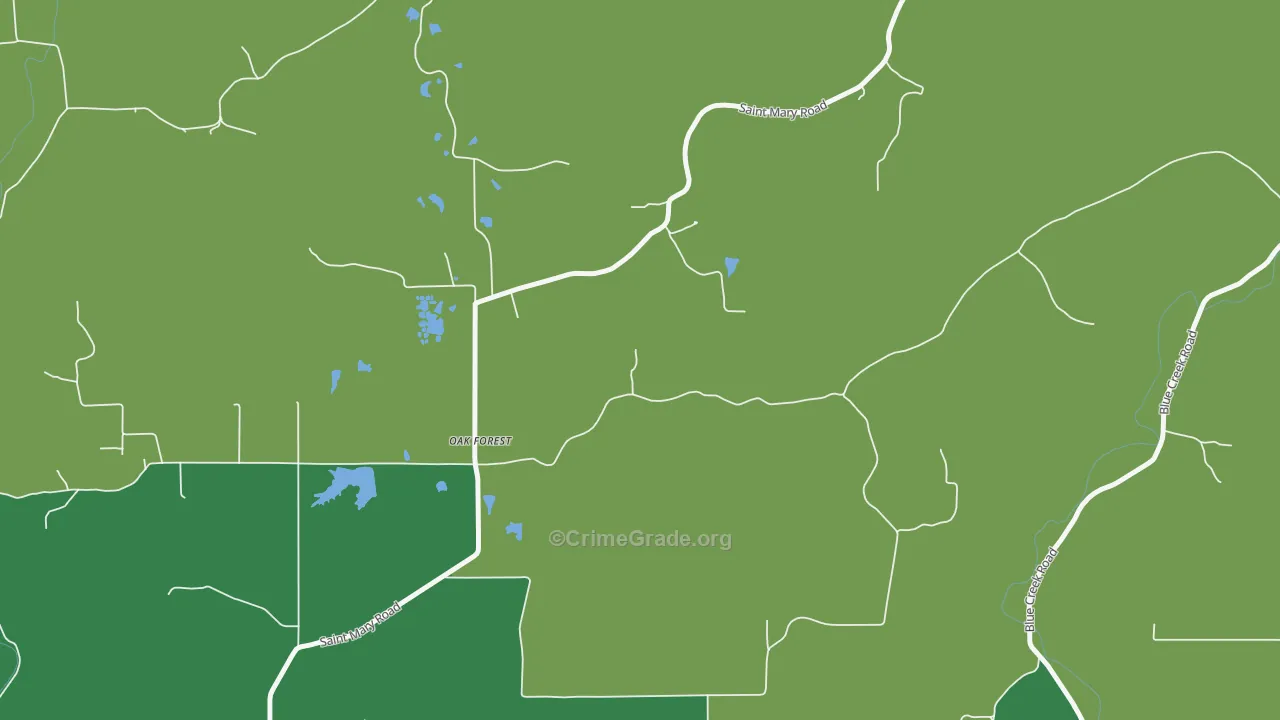 Oak Forest, IN Map of Robbery Rates