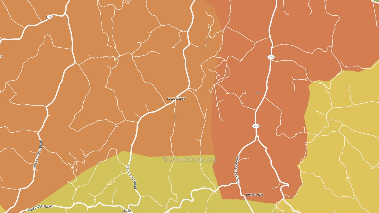 Oak Forest, PA Map of Robbery Rates