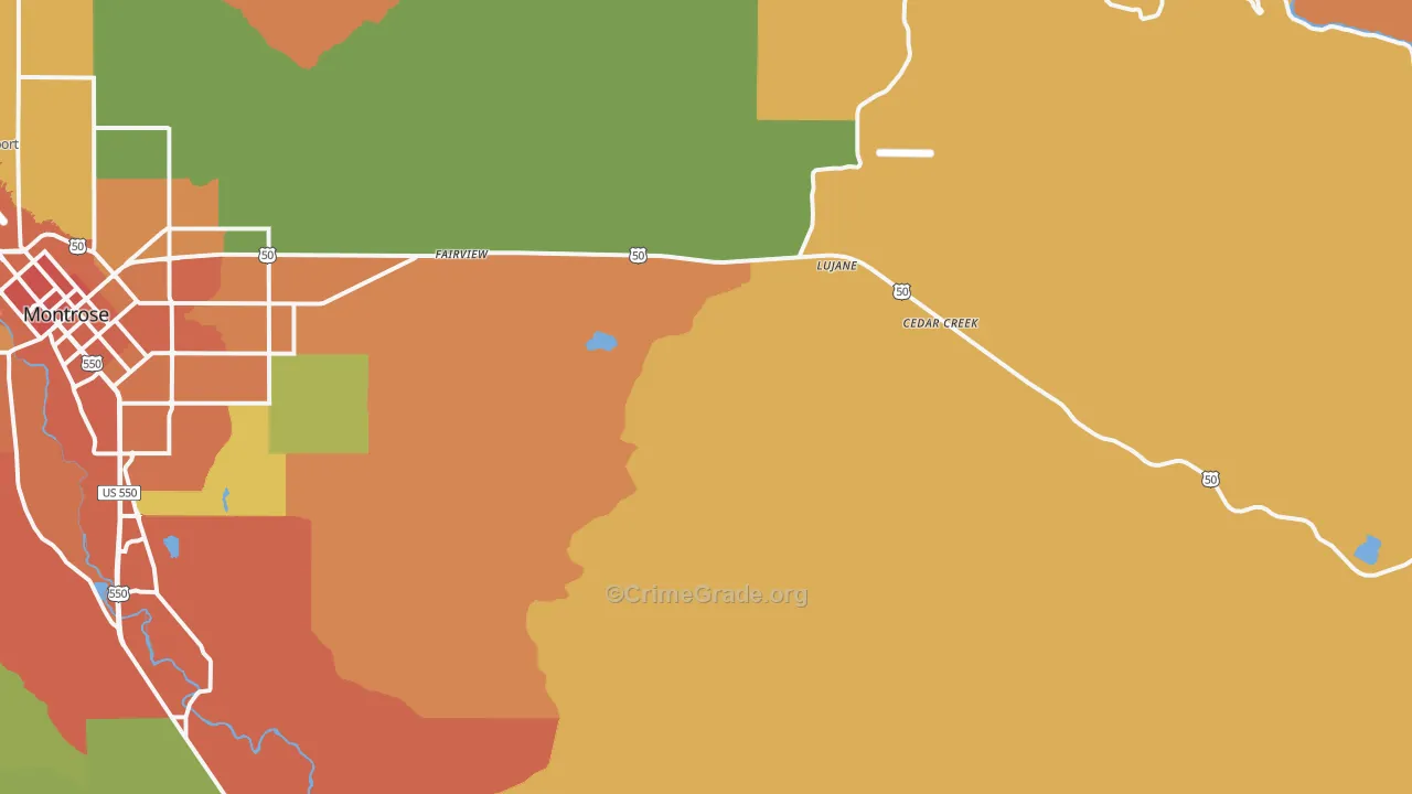 Oak Grove, CO Map of Robbery Rates