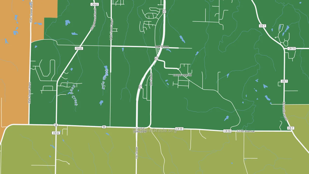 Oak Grove, IL Map of Robbery Rates