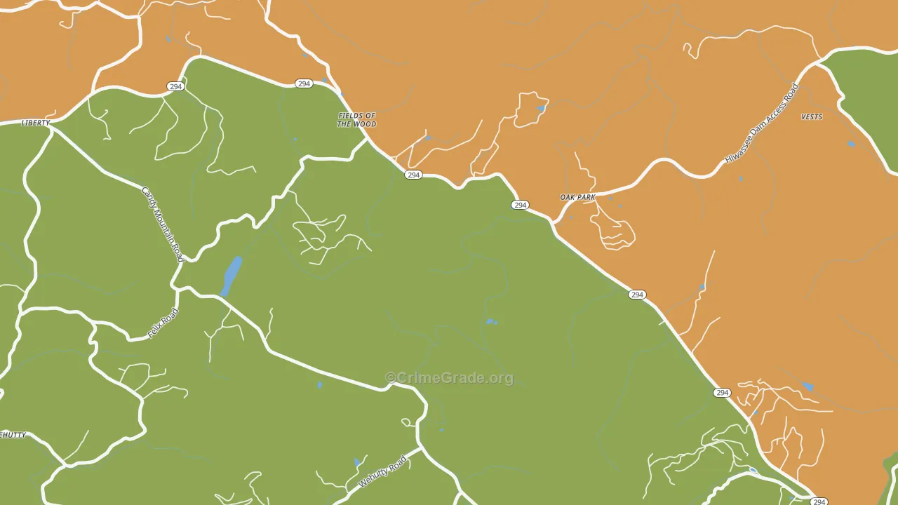 Oak Park, NC Map of Robbery Rates