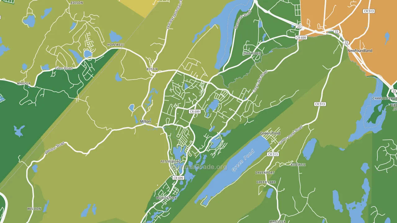 Oak Ridge, NJ Map of Robbery Rates