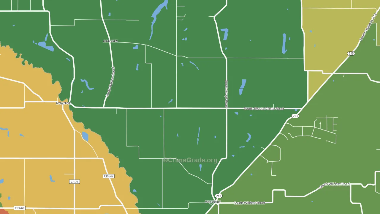 Oaklawn, OR Map of Robbery Rates