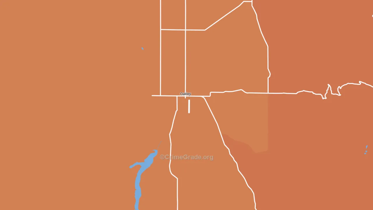 Oakley, ID Map of Robbery Rates