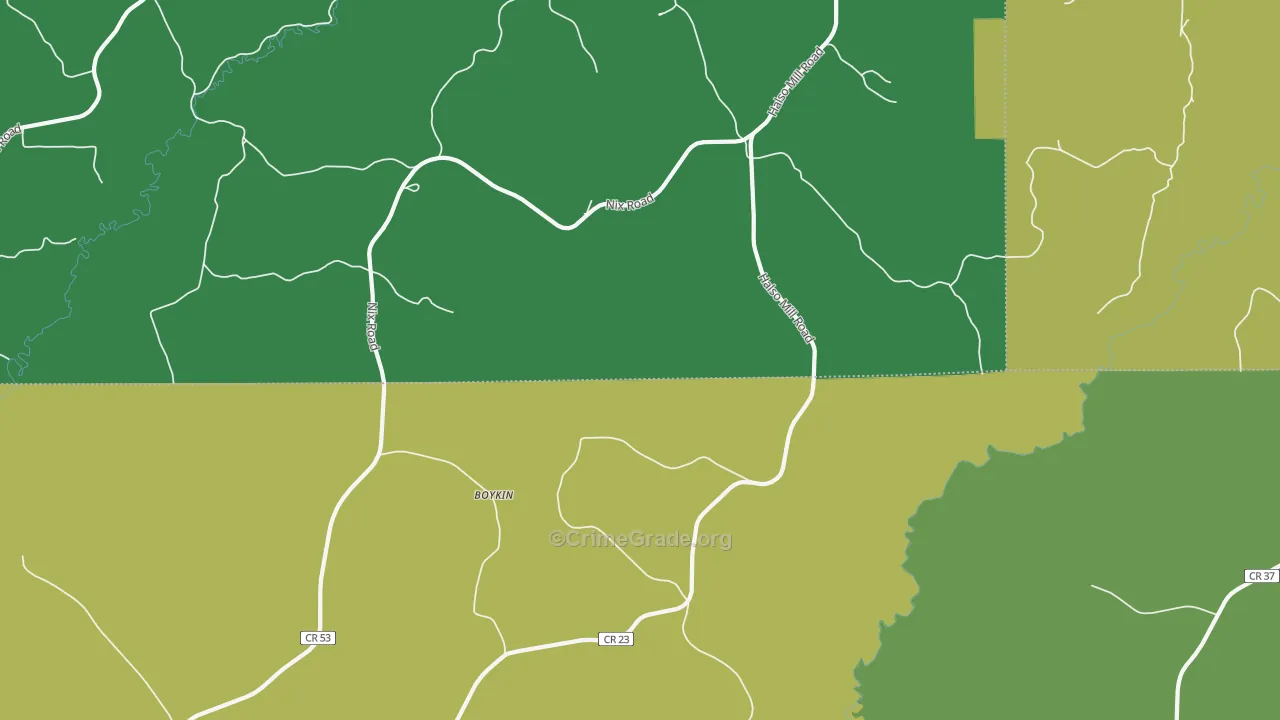 Oaky Streak, AL Map of Robbery Rates