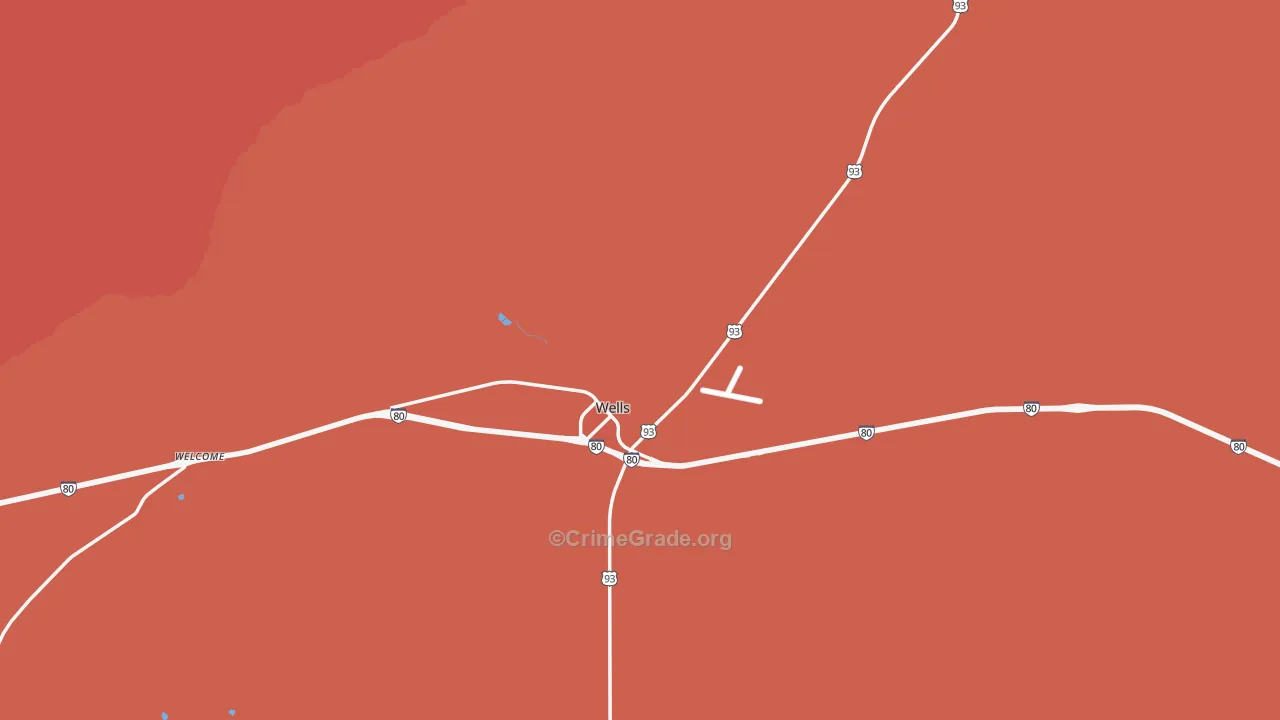 Oasis, NV Map of Robbery Rates