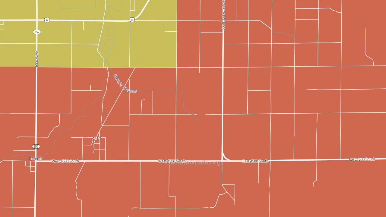 Oasis, UT Map of Robbery Rates
