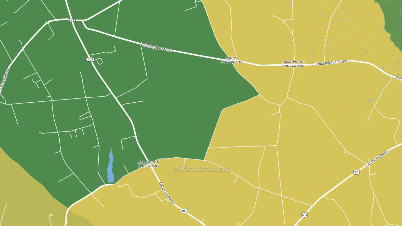 Oats, SC Map of Robbery Rates