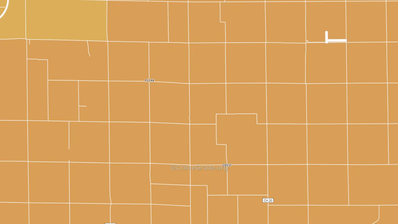 Obed, IL Map of Robbery Rates