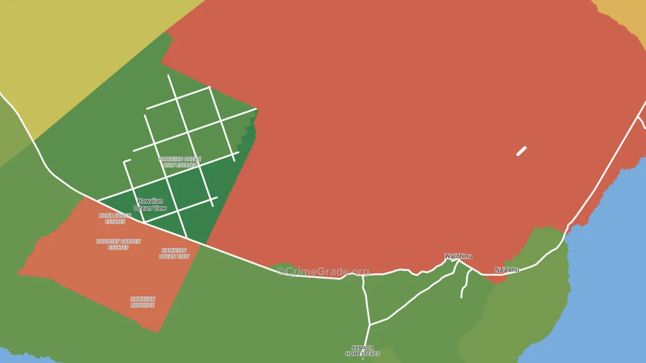 Ocean View, HI Map of Robbery Rates