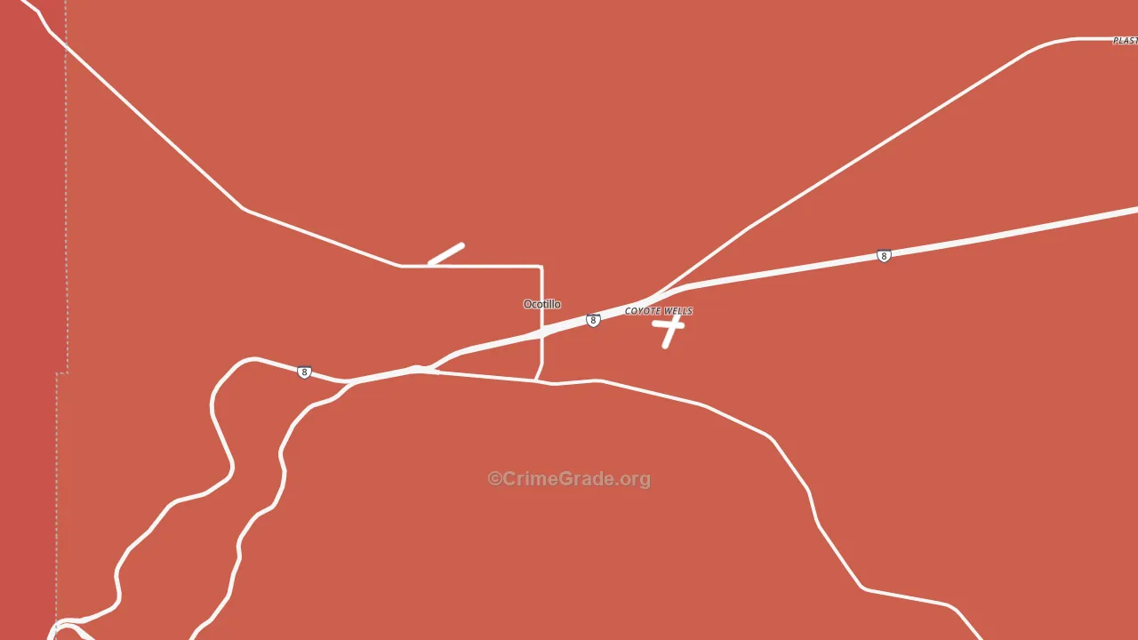 Ocotillo, CA Map of Robbery Rates