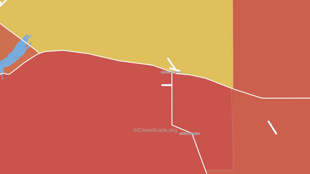 Ocotillo Wells, CA Map of Robbery Rates