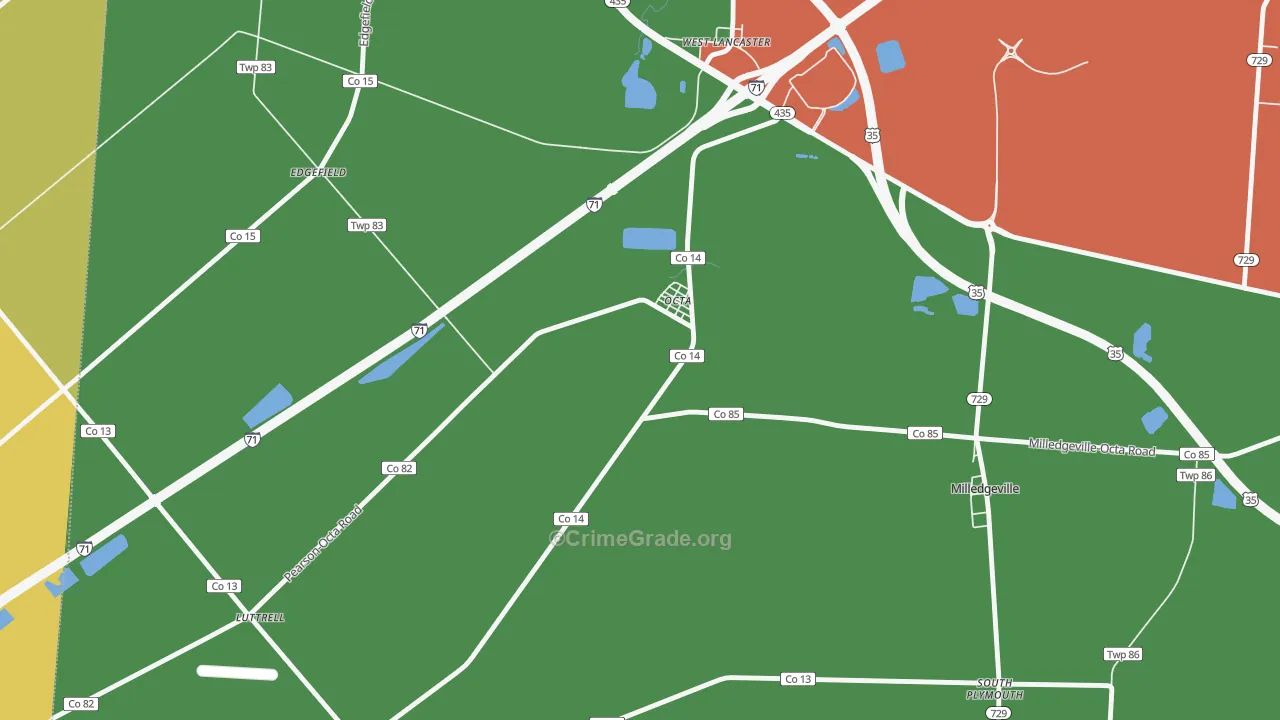 Octa, OH Map of Robbery Rates