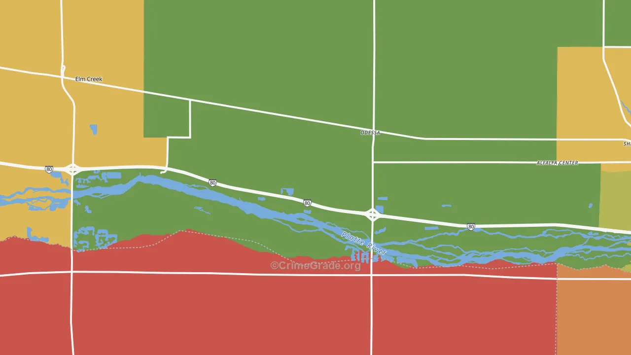 Odessa, NE Map of Robbery Rates