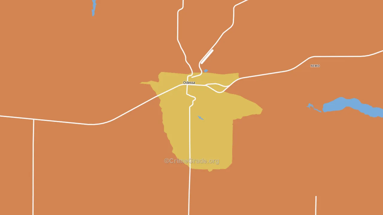 Odessa, WA Map of Robbery Rates