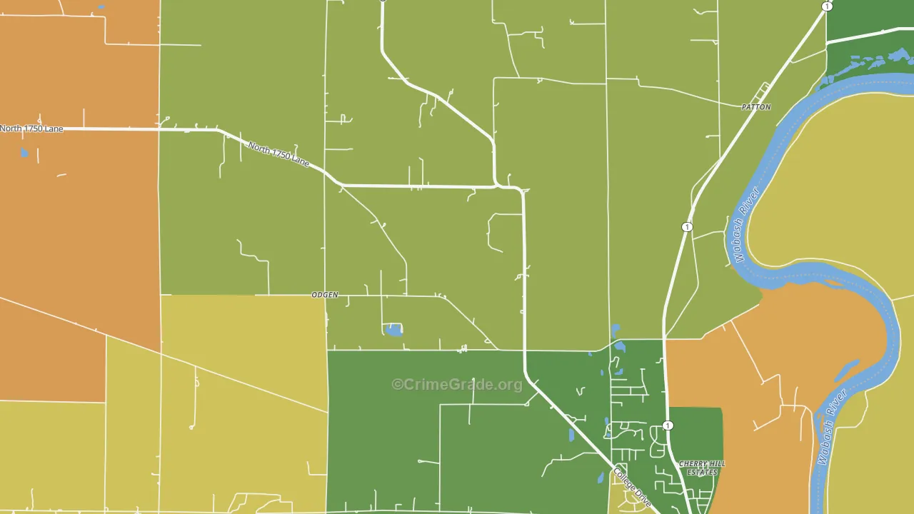 Odgen, IL Map of Robbery Rates