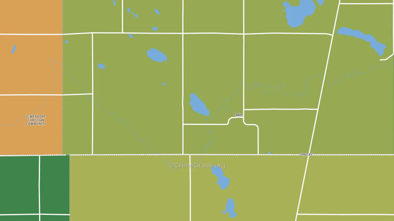 Odin, MN Map of Robbery Rates
