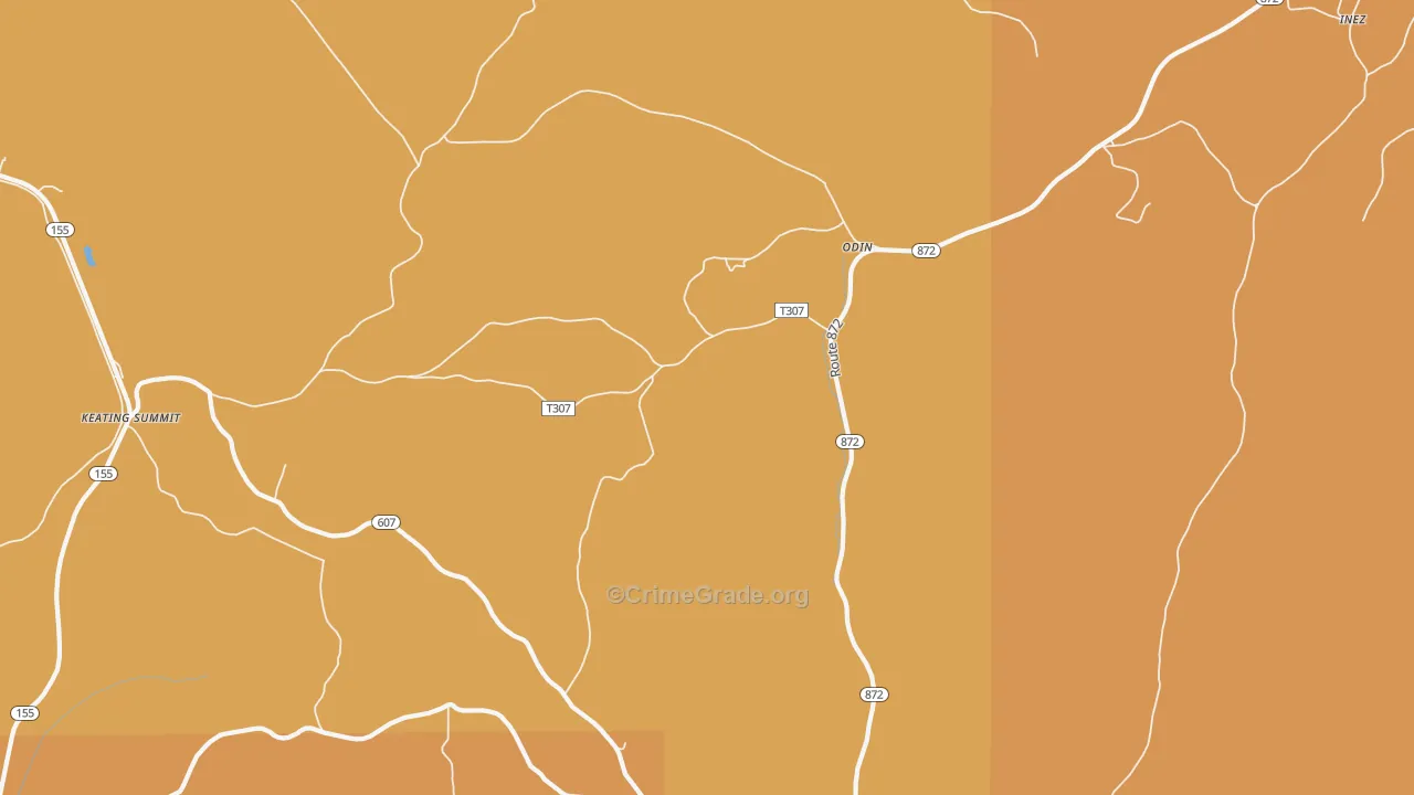 Odin, PA Map of Robbery Rates