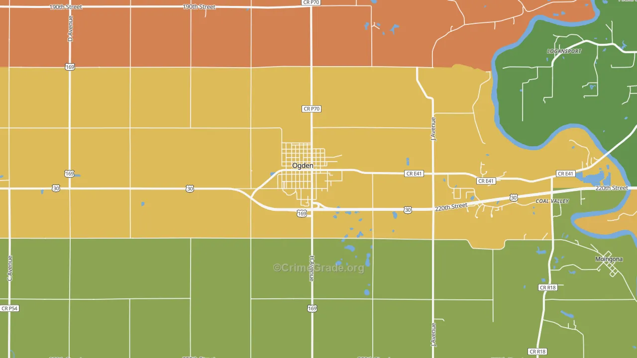Ogden, IA Map of Robbery Rates