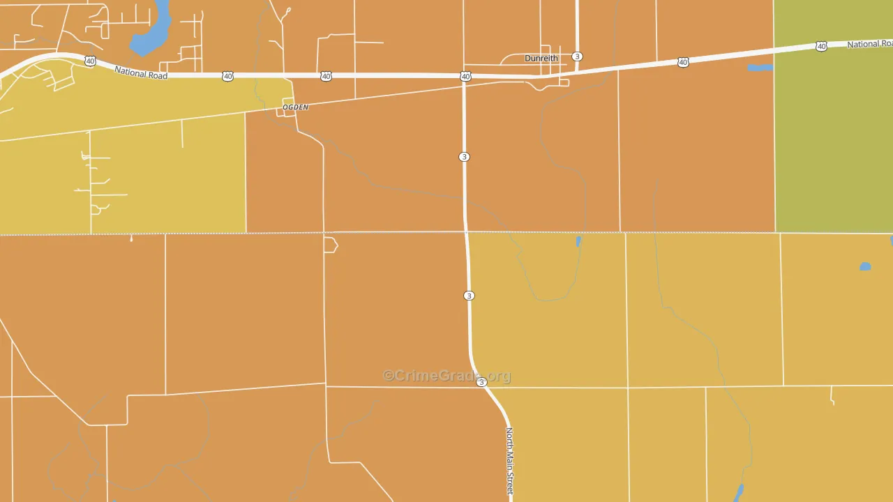 Ogden, IN Map of Robbery Rates