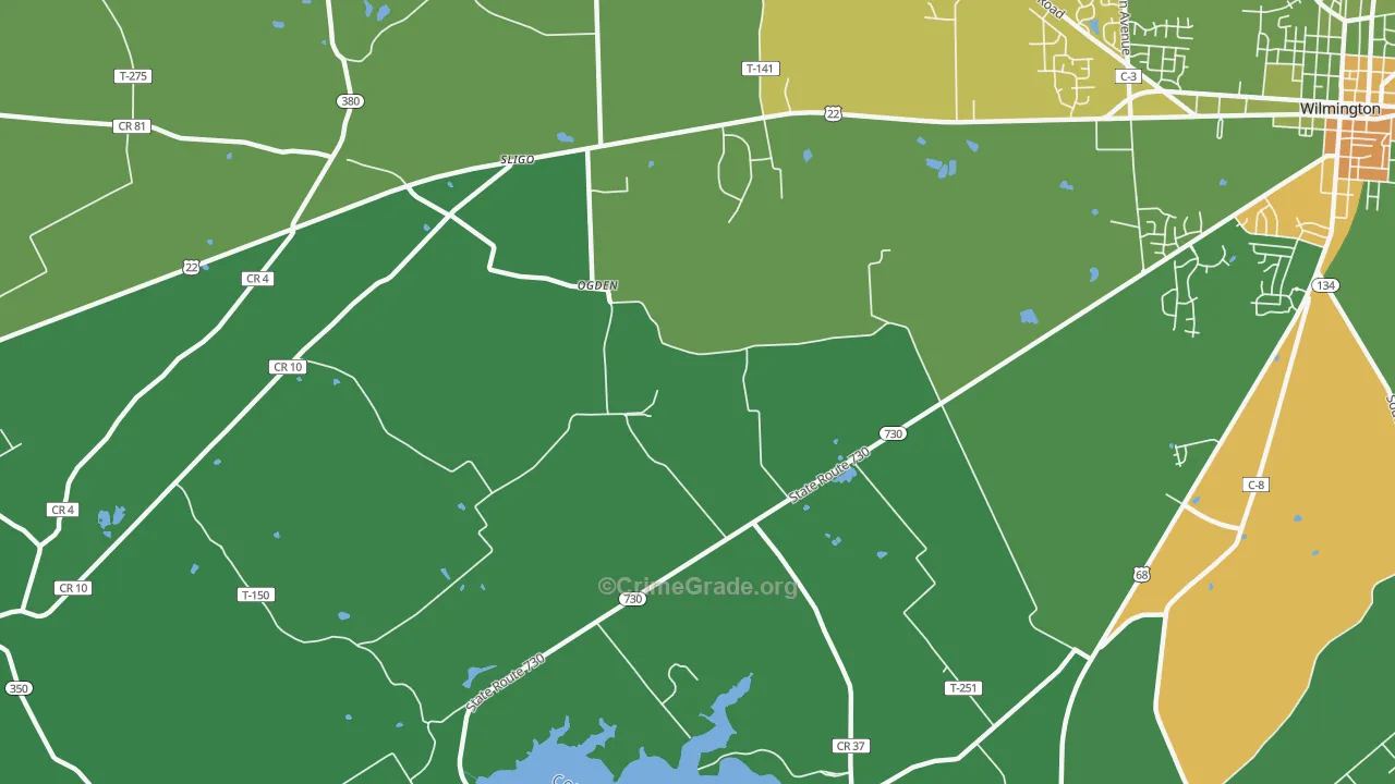 Ogden, OH Map of Robbery Rates