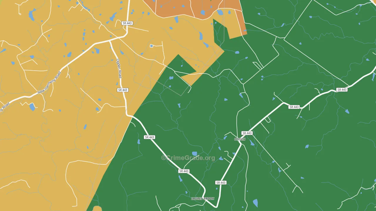Ogden, TN Map of Robbery Rates