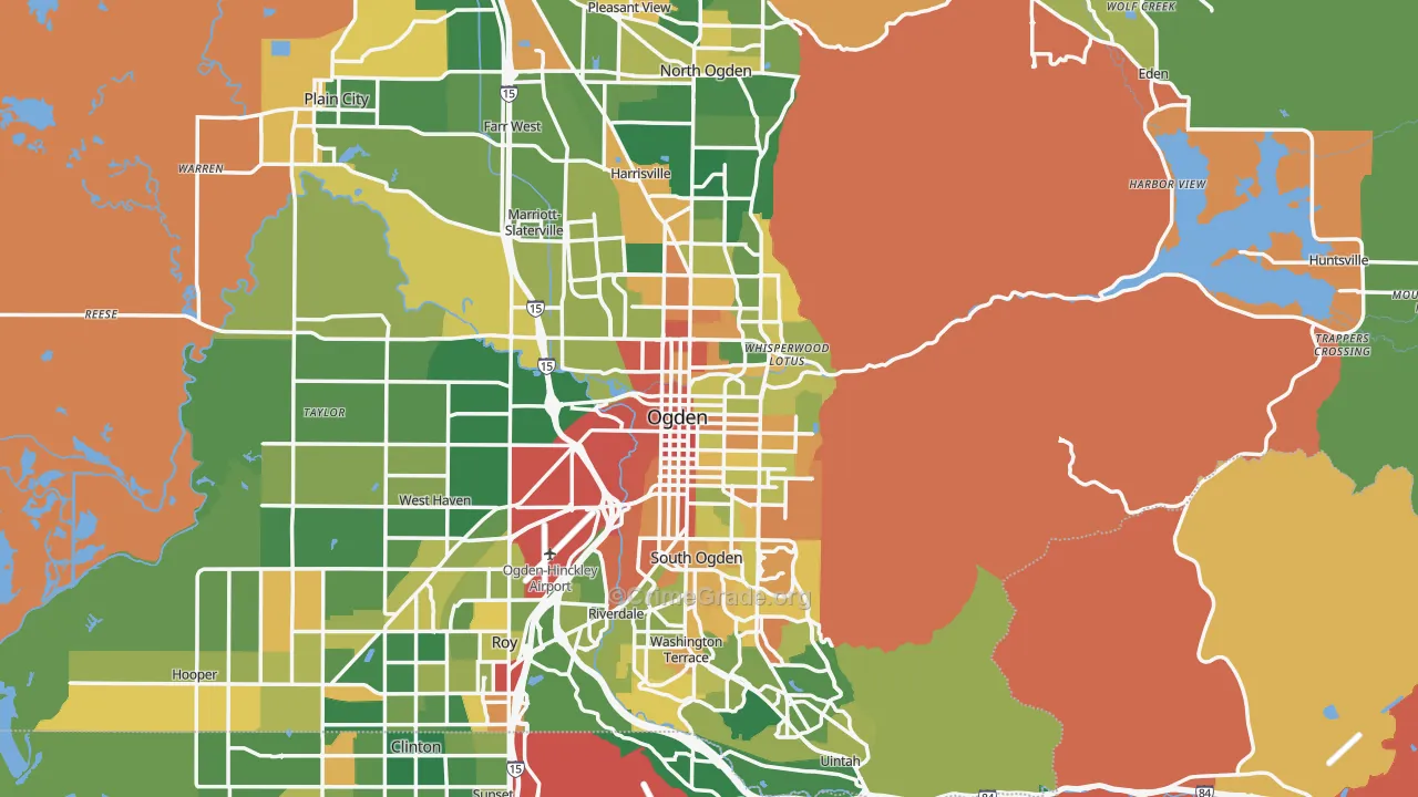 Ogden, UT Map of Robbery Rates