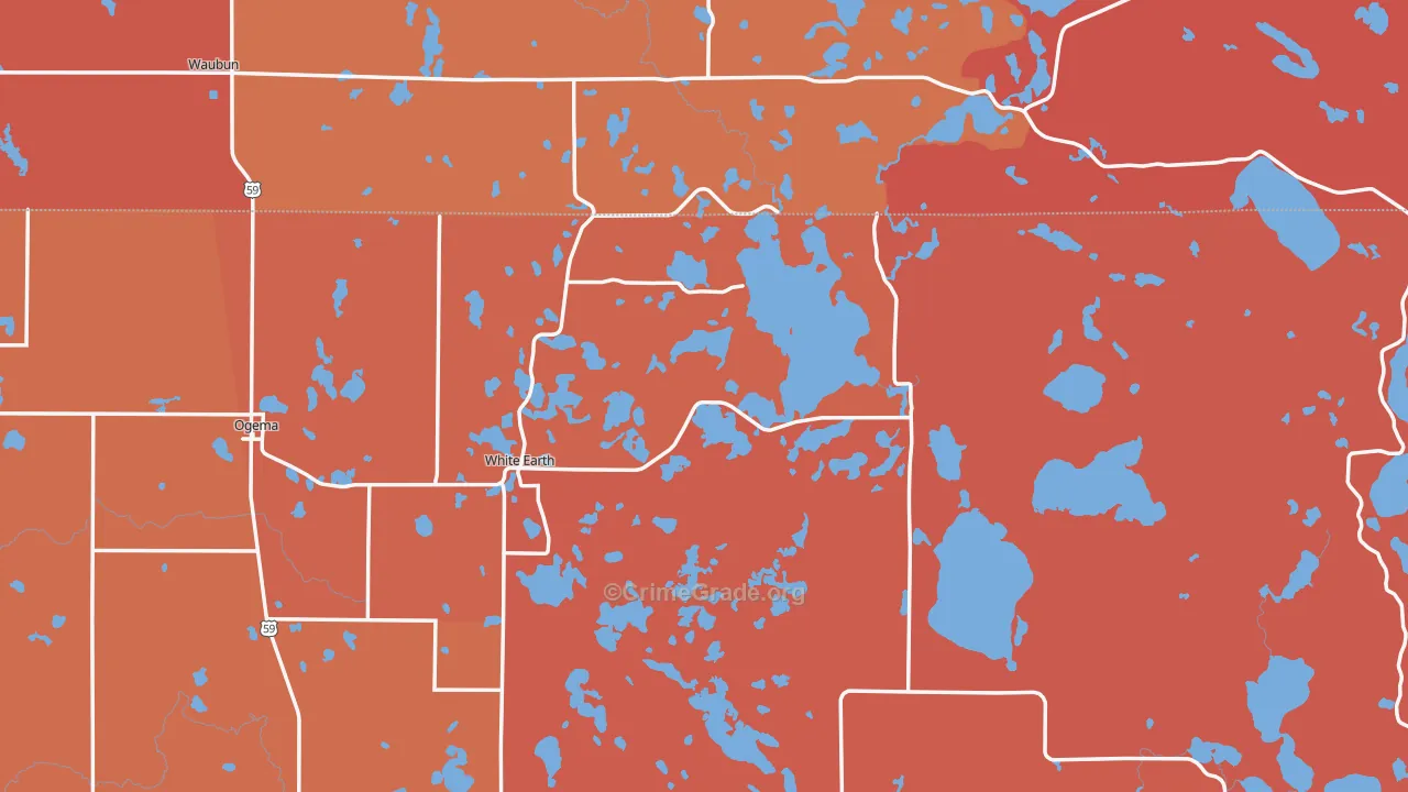 Ogema, MN Map of Robbery Rates