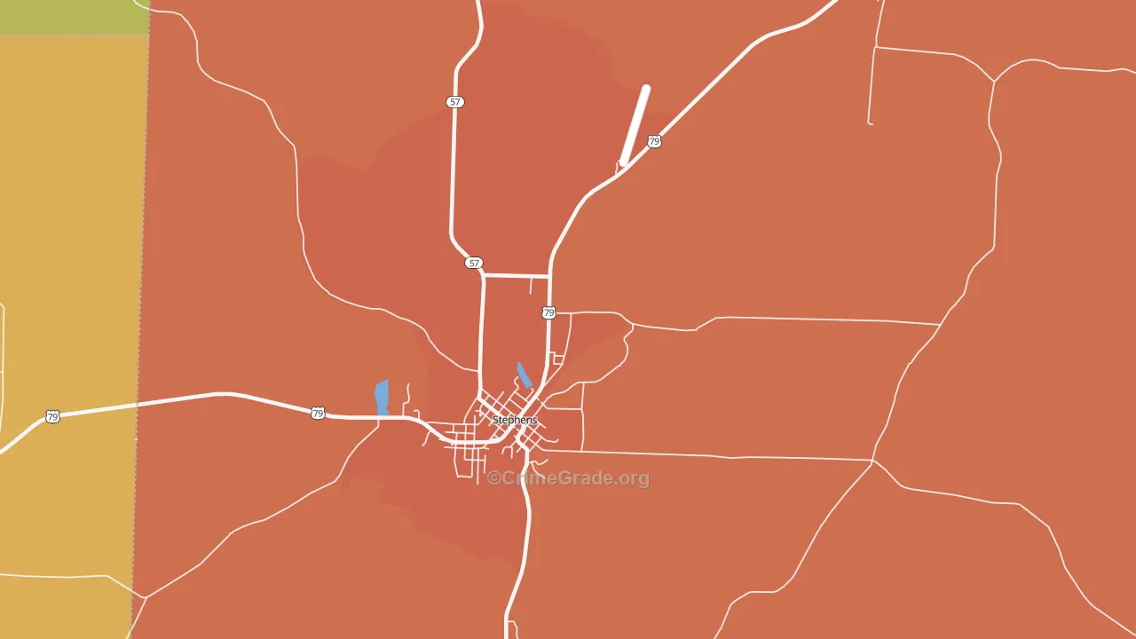 Ogemaw, AR Map of Robbery Rates