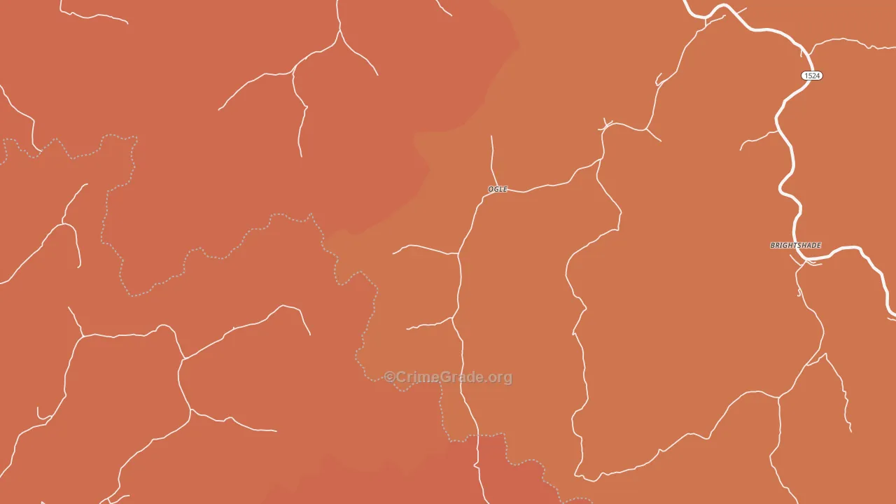 Ogle, KY Map of Robbery Rates