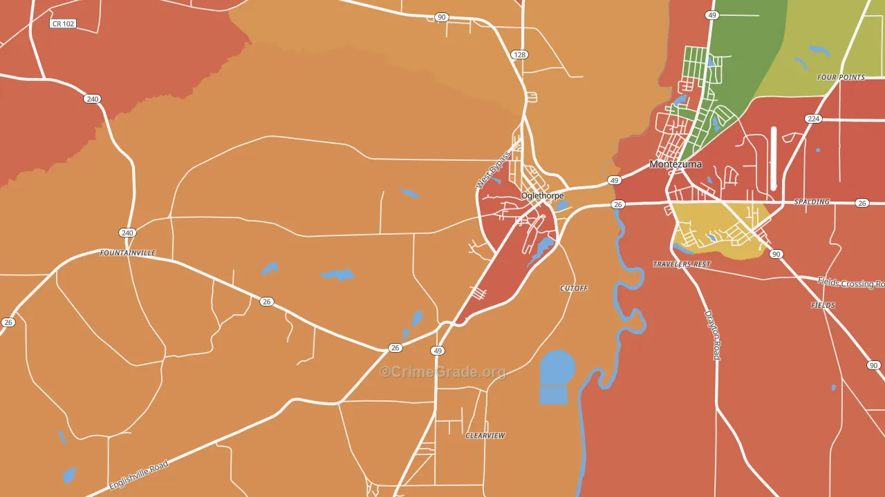 Oglethorpe, GA Map of Robbery Rates