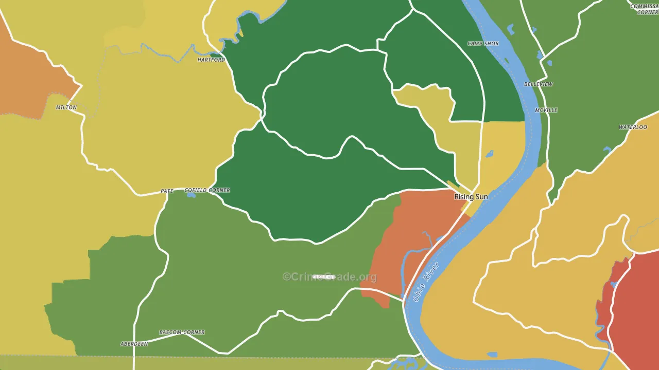 Ohio County, IN Map of Robbery Rates