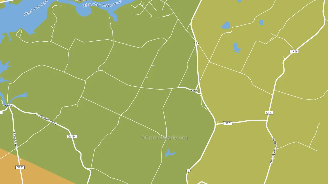 Ohio, NY Map of Robbery Rates